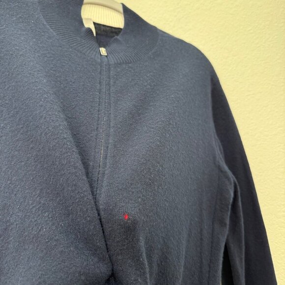 Ermenegildo Zegna Navy Blue 100% Cashmere Full Zip Knit Sweater Mens size XL 54 - Picture 3 of 8